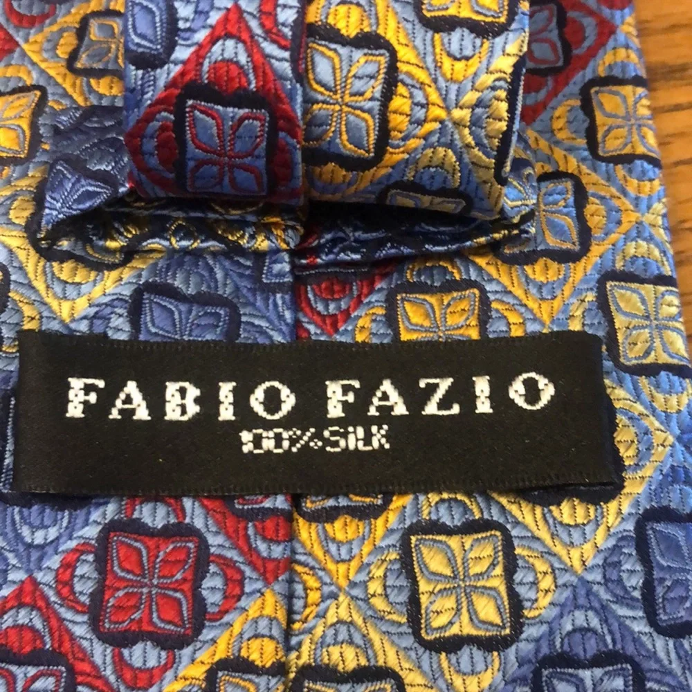 Fabio Fazio 100% Silk Neck Tie Beautiful Men’s Designer - Picture 4 of 9